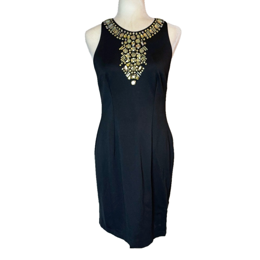 Adrianna Papell black jewelled dress